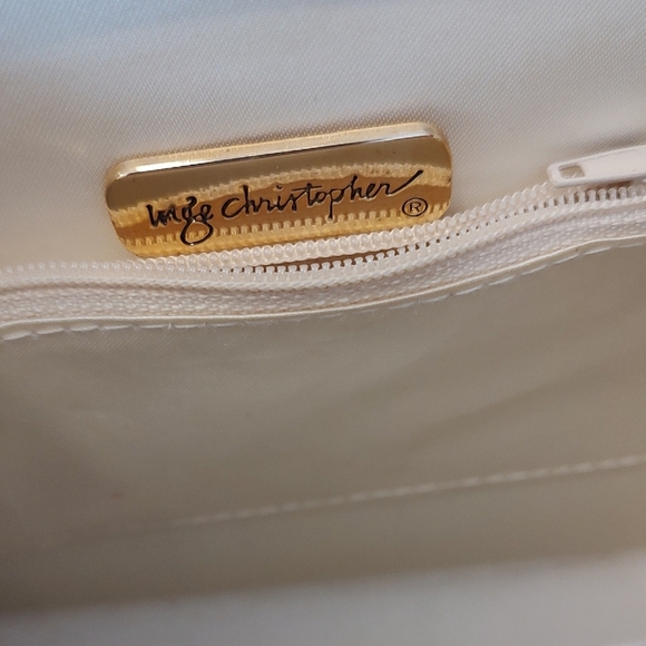 VINTAGE INGE CHRISTOPHER CREAM LEATHER MINI TOTE Circa 1950's. - Picture 9 of 16